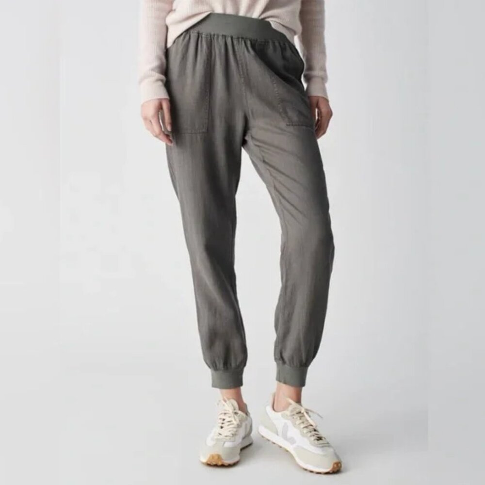 NWT Faherty Arlie Day Pant Linen Blend Surplus Green Size Small